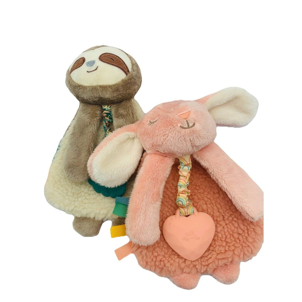Itzy Ritzy BABY Plush Lovey Silicone Teether Toys PEYTON the SLOTH & ANA BUNNY